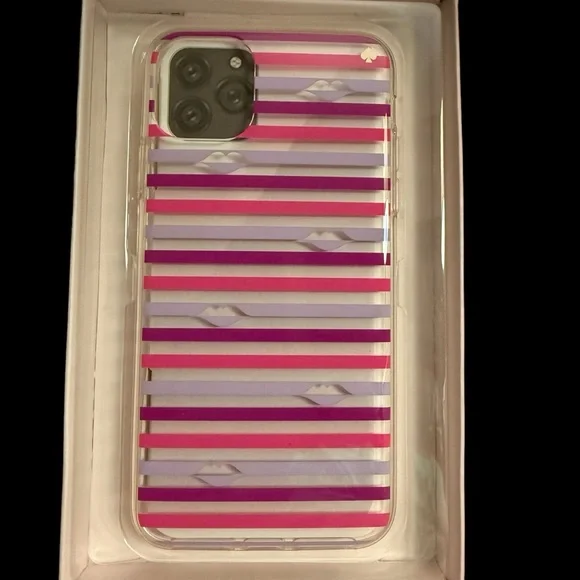 New KATE SPADE iPhone 11 Pro Max Phone Case Lips w/ Stripes - Picture 2 of 6